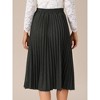 INSPIRE CHIC Women's Pleated Elastic High Waist A-Line Swing Casual Flowy Midi Skirts - 4 of 4