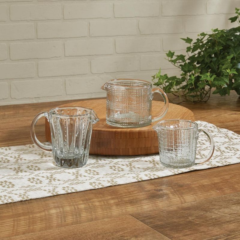 Park Designs Small Glass Pitcher with Grid 3.25"H, 2 of 4