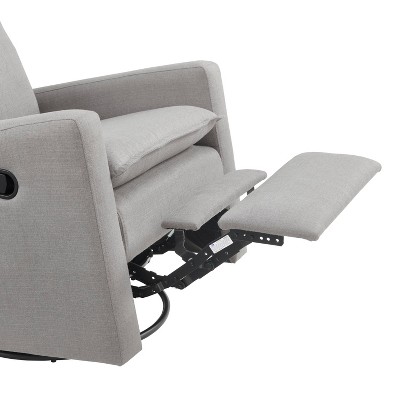 Gray Polyester Swivel Recliner with 360-Degree Motion