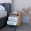 FONTOI Nightstand with Two Drawers, Side Table for Living Room Bedroom Home, White&Brown, 14.5"*20"*15.7" - 2 of 4