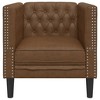 vidaXL Chesterfield Sofa Chair Brown Faux suede leather (100% polyester) - 3 of 4