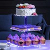OnDisplay 3 Tier LED Light Clear Acrylic Appetizer/Cupcake Tower Display Stand - 4 of 4
