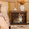Tangkula Wooden Dog Crate Furniture with Pad Bed Double Doors Dog Kennel End Table - 4 of 4