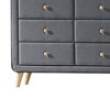 43" Valda Dresser Light Gray Fabric - Acme Furniture: Bedroom Storage with 6 Drawers, Metal Glides - 3 of 4