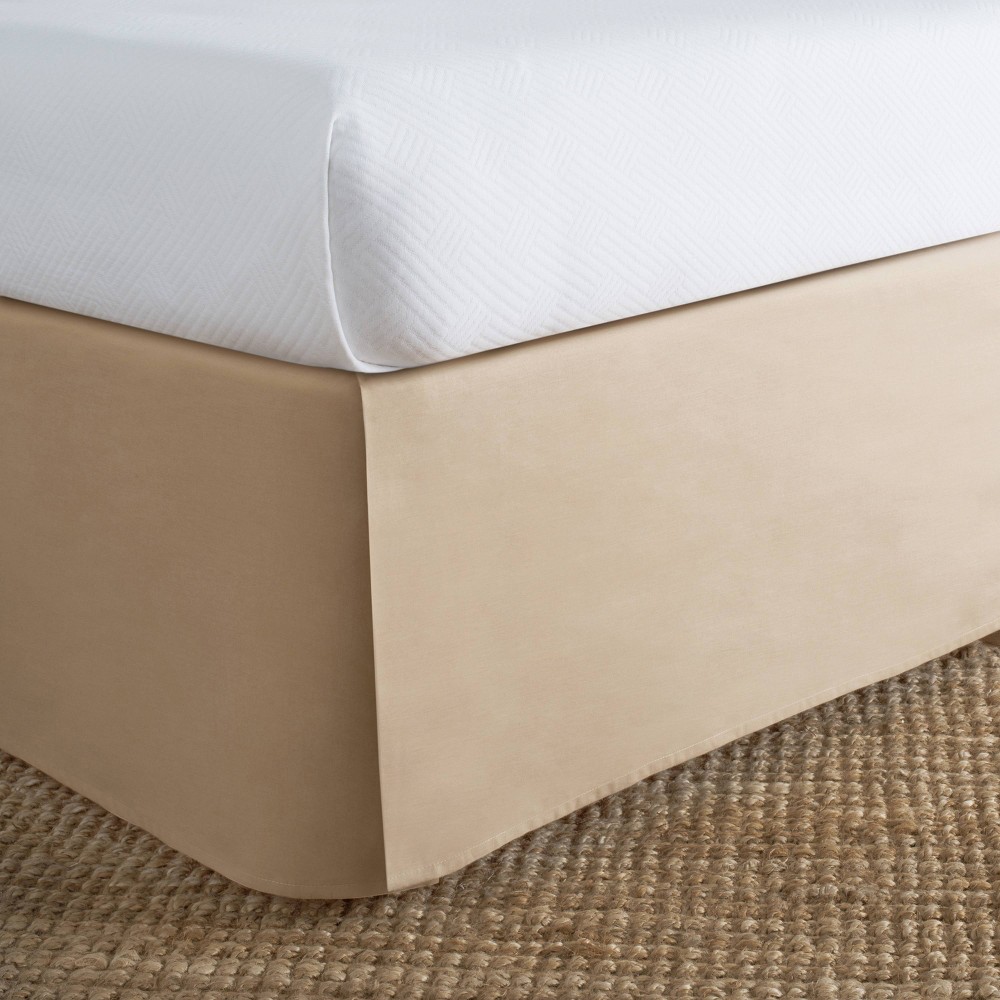 Photos - Bed Linen Today's Home California King Cotton Rich Bed Skirt Mocha: Polyester, Machi