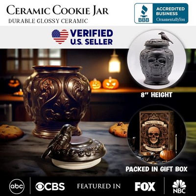 OrnamentallyYou Gothic Urn 8" Cookie Jar, Ceramic Halloween Kitchen Decoration — фото 4