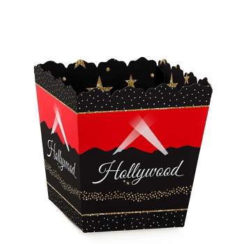 Big Dot of Happiness Red Carpet Hollywood - Party Mini Favor Boxes - Movie Night Party Treat Candy Boxes - Set of 12