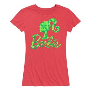 Women's - Barbie - St. Patrick's Day Shamrock Pattern Logo Short Sleeve Graphic T-Shirt - 1 of 4