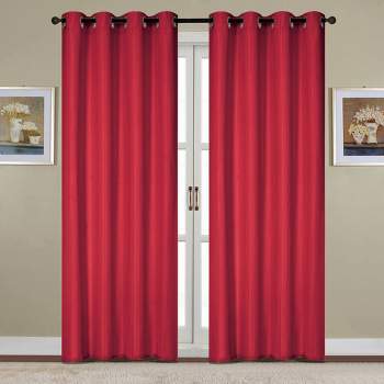 RT Designers Collection Kennedy Elegant Design Grommet Curtain Panel Red