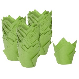 Unique Bargains Greaseproof Paper Baking Standard Tulip Cupcake Liners 150 Pcs - 1 of 4