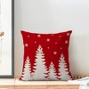 Christmas Pillow Covers 18x18 Inch Set of 2, Red Christmas Tree Snowflake Decorative - 4 of 4
