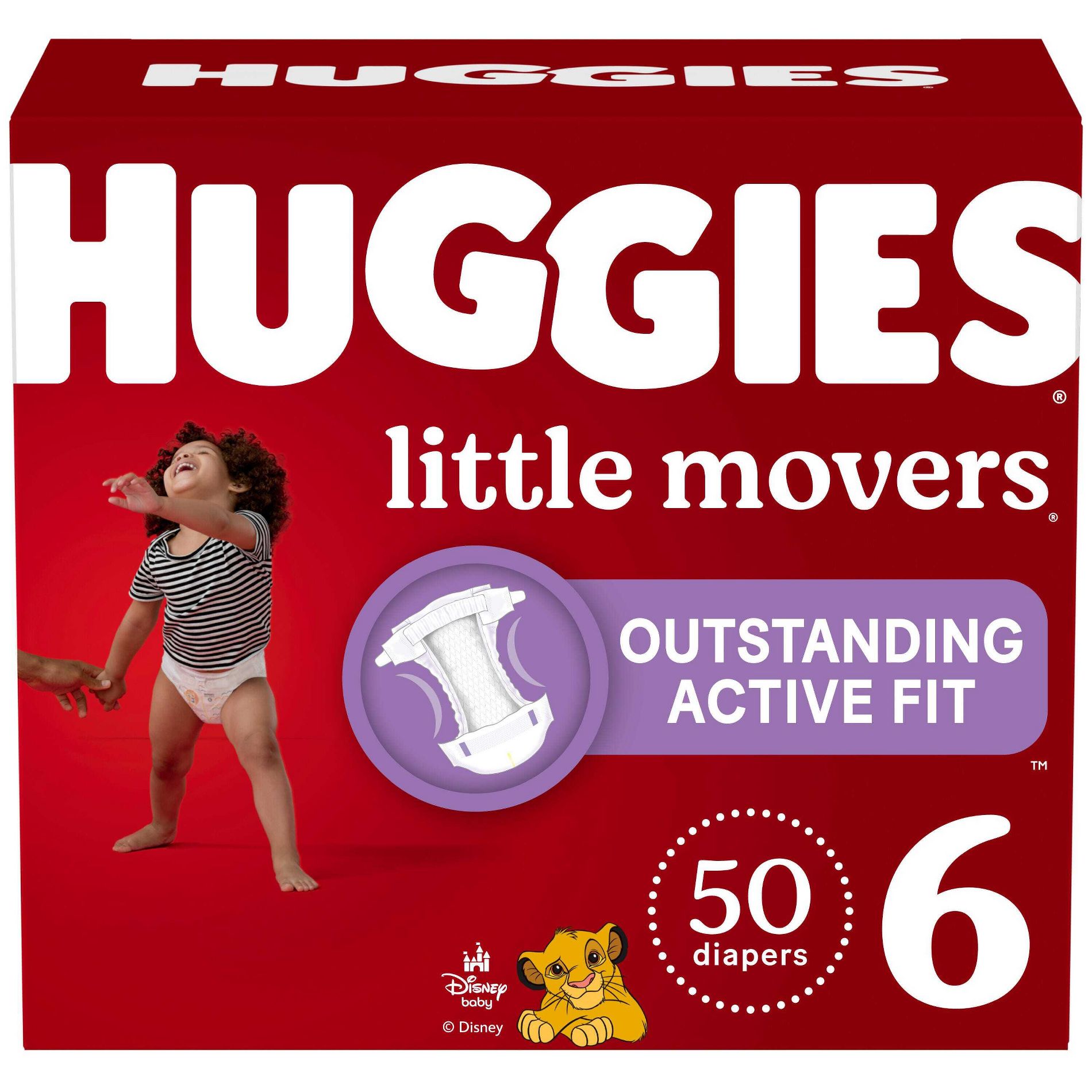 Huggies Little Movers Active Fit Diapers - Size 6 - 50ct