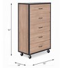 Okak 5-Drawer Wooden Dresser Modern Storage Chest Versatile for Bedroom/Office - 3 of 4