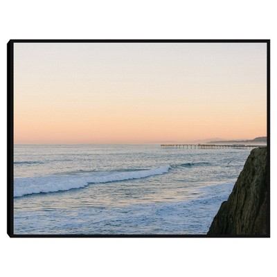 33" x 25" Ocean Pier by Christine Beadnell Framed Wall Canvas - Masterpiece Art Gallery
