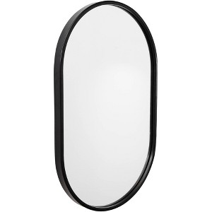 Uttermost Oval Vanity Decorative Wall Mirror Modern Satin Black Iron Frame 20" Wide for Bathroom Bedroom Living Room Entryway - 1 of 1