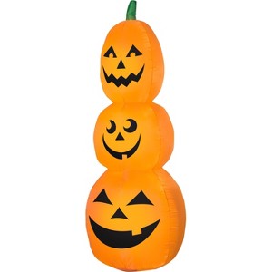 Gemmy Airblown Inflatable Pumpkin Stack Scene OPP, 7 ft Tall, Orange - 1 of 2