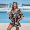 Women's Floral Print Tie Waist Romper - Cupshe - 2 of 4