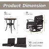 ALAULM 3 Piece Patio Outdoor Aluminum Metal Swivel Rocking Chairs with 1 Coffee Table - 2 of 4