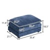 Karl Home 35.4'' Double Cushion Blue Chenille Ottoman - 2 of 3