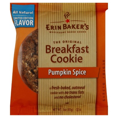 Erin Baker's Breakfast Cookies Pumpkin Spice Cookie - Pack of 12 - 3 oz
