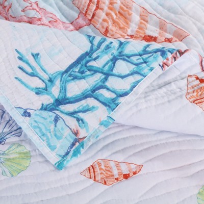 Sarasota Coastal Multicolor Quilted Reversible Throw Blanket