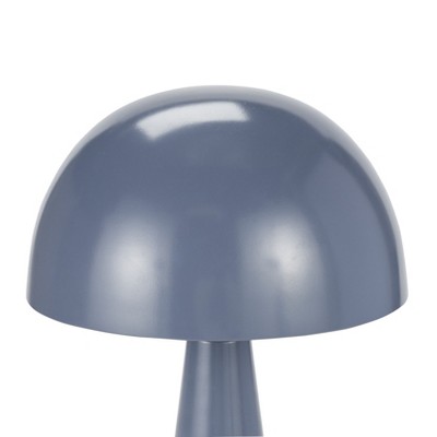 16" Gray Iron Mid-Century Modern Mushroom Table Lamp