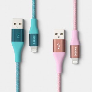 4ft USB-A to USB-Lightning Cable 2pk - heyday™ Bright Lilac Turquoise - 1 of 3