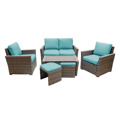 Newton 6pc Seating Set - Spa Blue - Leisure Made