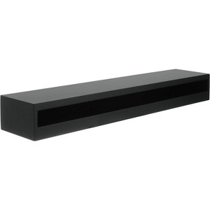 Kiera Grace 24"x5" Jayin 6 Bottles Wine Wall Shelf Black: Wall-Mounted Holder, MDF, No Assembly Required - 1 of 4
