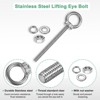 Unique Bargains Stainless Steel Durable Rust-Resistant Eyebolts with Nuts Washers Male Screw for Fastening 10 Pcs - 2 of 4