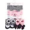 Hudson Baby Infant Girl Headband and Socks Set 5pk, Houndstooth, 0-9 Months - 2 of 2