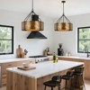 GTCLIGHTING Vintage Metal Drum Chandelier, 4-Light E27 Industrial Adjustable Chain Hanging Pendant Light Fixtures for Foyer Entryway Kitchen - 2 of 4