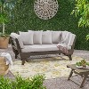 Christopher Knight Home Lana Patio Acacia Convertible 3 Seater Daybed Sofa with Foldable Arm and 4 Pillows - 2 of 4