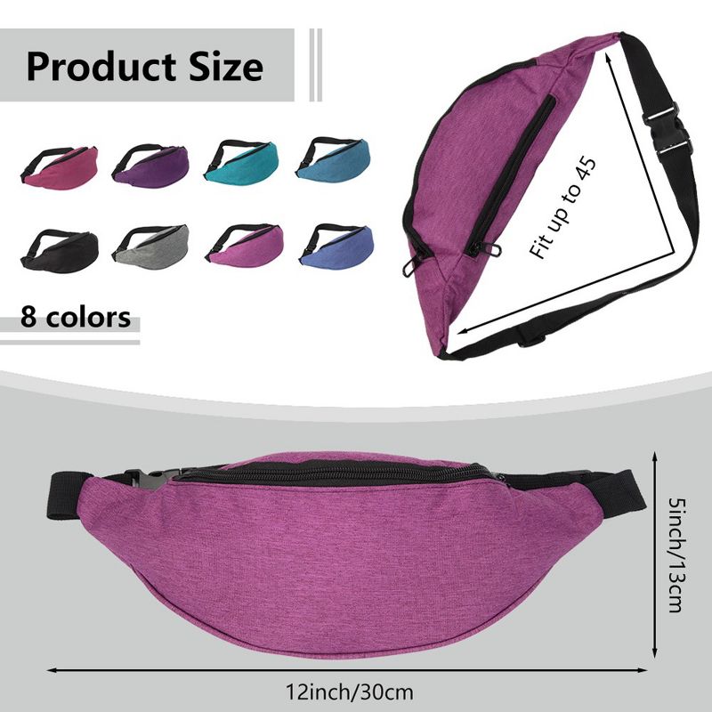 8pcs Zipper Waist Bag Outdoor Sports Colorful Workout Traveling Running Wear-resistant Fanny Pack, 2 of 5