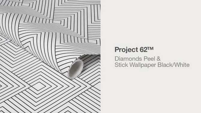 Diamonds Peel &#38; Stick Wallpaper Black/White - Project 62&#8482;, 2 of 8, play video