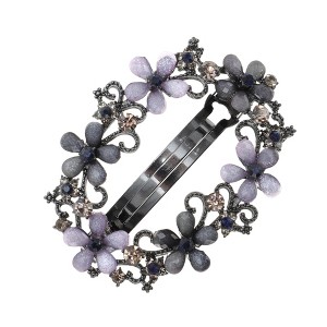 Unique Bargains Hollow Flower French Barrette Hair Clips Black Blue Pink 1 Pc - 1 of 4
