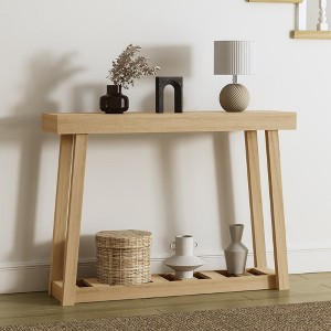 Galano Wood Console Table with Bottom Shelf 43" W x 12" D x 32" H - 1 of 4