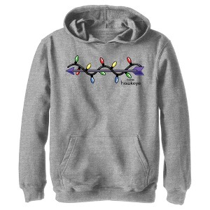 Boy's Marvel Hawkeye Holiday Arrow Pull Over Hoodie - 1 of 4