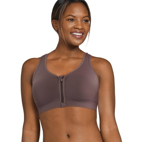 Jockey Women's Seamfree Mid Impact Zip Front Sports Bra 2xl Raisin : Target