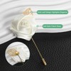 Unique Bargains Wedding Golden Leaf Rose Flower Lapel Pins for Men Suits 18 Pcs - 2 of 4
