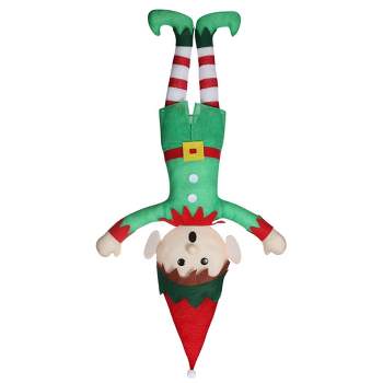 55" Pre-Lit Tangled Elf Outdoor Decorative Holiday Mannequin - Haute Décor
