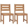 vidaXL 2-Piece Patio Chairs in Solid Teak Wood - Outdoor Furniture for Garden, Patio, or Deck with Comfortable Backrest and Refined Look - 2 of 4