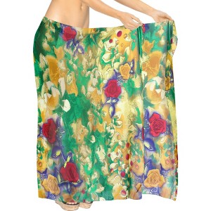 LA LEELA Women's Beachwear Sarong Bikini Skirt Swim Cover Up Swimwear Summer Wraps Swimsuit Beach Wrap Coverups for Women One Size Yellow,Floral - 1 of 4