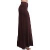Women's Fold-Over Flare Maxi Skirt - Stylish Spandex Long Skirt for All-Day Comfort Rum Raisin - 2 of 4