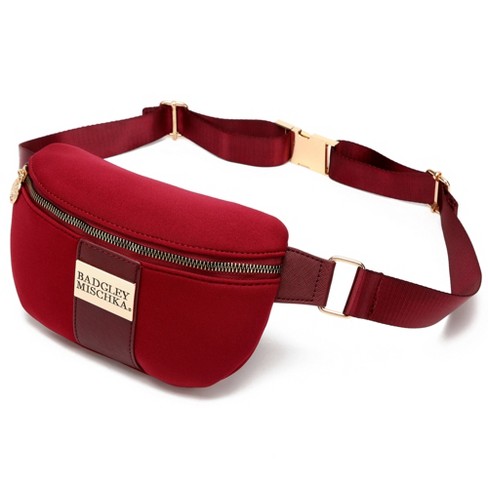 Versatile Leather Fanny Pack Burgundy Hip Bag for Women 