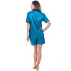 ADR Women's Satin Pajamas, Short Sleeve Pj Set - 2 of 3