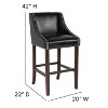 Emma and Oliver 30"H Transitional Upholstered Walnut Barstool with Accent Nails - 4 of 4