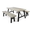 3-Piece Outdoor Patio Picnic Dining Set with 2 Benches, Acacia Wood and Metal Frame - 2 of 4