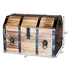 Vintiquewise Wooden Treasure Chest Trunk Vintage-Style Storage Box with Leather Straps, Brass Rivets, Lion Head Ornaments & Latch Closure - 4 of 4