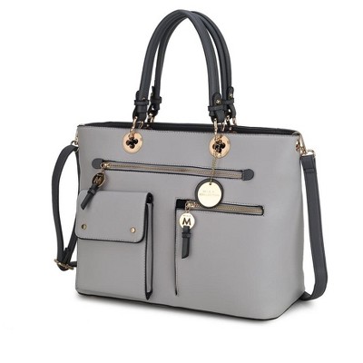 MKF Collection Julia Vegan Leather Color-block Women’s Satchel Bag by Mia k